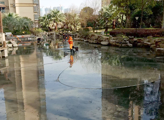 炎陵景观池淤泥清理